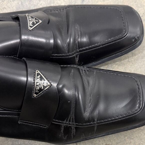 Prada Men\'s Classic Black Leather Loafers main image 5